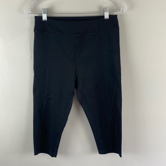Ivy Park “Y” Black Cropped High Waist  Leggings Size L - Picture 5 of 15
